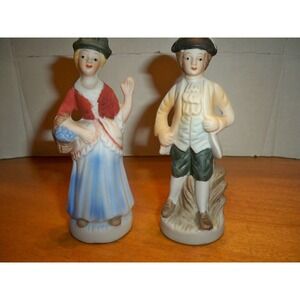 Vintage Flambro‎ figurines Colonial Era Man Woman Figurines